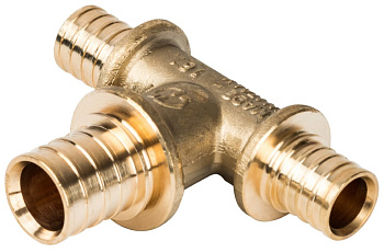 Тройник переходной 16x20x16 для труб из сшитого полиэтилена аксиальный STOUT 